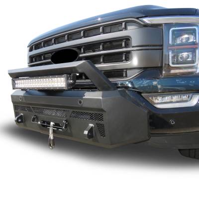 Black Horse Off Road - ARMOUR III Heavy Duty With 20" Single Row Light Bar-Textured Black-2021-2023-Ford F-150|Black Horse Off Road