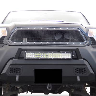 Black Horse Off Road - ARMOUR III Heavy Duty With 20" Single Row Light Bar-Textured Black-2012-2015-Toyota Tacoma|Black Horse Off Road