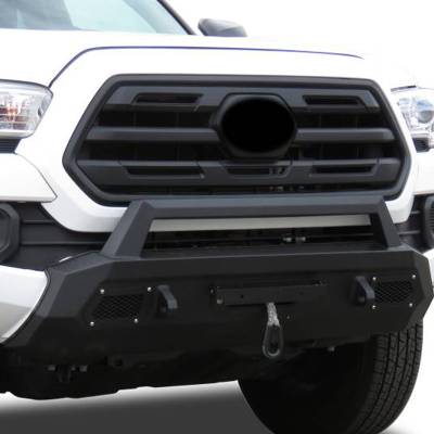 Black Horse Off Road - ARMOUR III Heavy Duty With 20" Single Row Light Bar-Textured Black-2016-2023-Toyota Tacoma|Black Horse Off Road