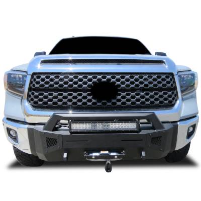 Black Horse Off Road - ARMOUR III Heavy Duty With 20" Single Row Light Bar-Textured Black-2014-2021-Toyota Tundra|Black Horse Off Road