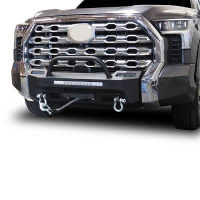 Black Horse Off Road - ARMOUR III Heavy Duty With 20" Single Row Light Bar-Textured Black-2022-2024-Toyota Tundra|Black Horse Off Road