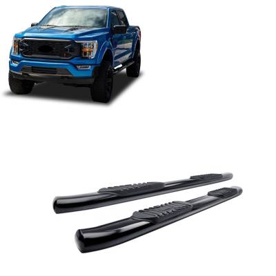 Black Horse Off Road - EXTREME Side Steps-Satin Black-2015-2026 Ford F-150 SuperCrew Cab/2022-2026 Ford F-150 Lightning SuperCrew Cab/2017-2026 Ford F-250|F-350|F-450 Super Duty Crew Cab/2017-2026 Ford F-550 Super Duty Crew Cab|Black Horse Off Road
