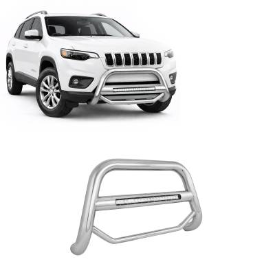Black Horse Off Road - Max Beacon Bull Bar-Stainless Steel-2022-2024-Jeep Cherokee | Black Horse Off Road