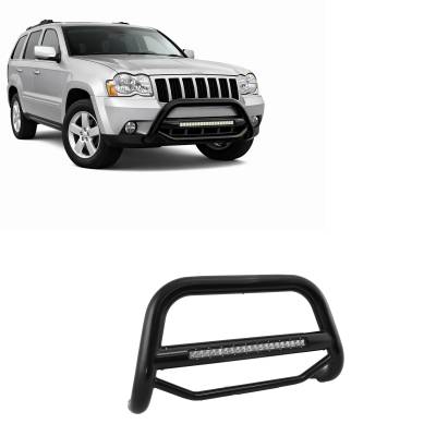 Black Horse Off Road - MAX Beacon Bull Bar-Black-2008-2010 Jeep Grand Cherokee|Black Horse Off Road