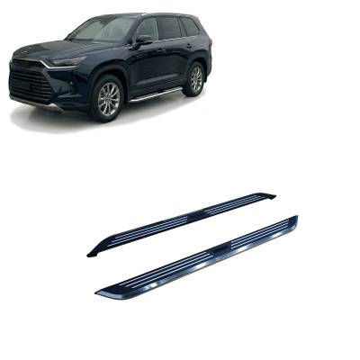 Black Horse Off Road - PINNACLE  Running Boards-Black & Silver-2024-2024 Toyota Grand Highlander|Black Horse Off Road