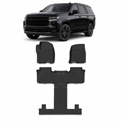 Black Horse Off Road - Black Horse TOTALINER 3.5mm Heavy Duty TPE Anti-skid Floor Mat Rug Liner fits 2021-2026 Chevrolet Tahoe / GMC Yukon