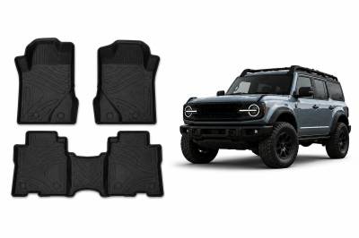 Black Horse Off Road - Black Horse TOTALINER 3.5mm Heavy Duty TPE Anti-skid Floor Mat Rug Liner fits 2021-2026 Ford Bronco (4-Door)