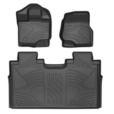 Black Horse Off Road - Black Horse TOTALINER 3.5mm Heavy Duty TPE Anti-skid Floor Mat Rug Liner fits 2015-2026 Ford F-150 Super Crew Cab