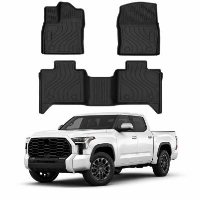 Black Horse Off Road - Black Horse TOTALINER 3.5mm Heavy Duty TPE Anti-skid Floor Mat Rug Liner fits 2022-2026 Toyota Tundra
