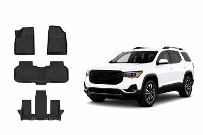 Black Horse Off Road - Black Horse TOTALINER 3.5mm Heavy Duty TPE Anti-skid Floor Mat Rug Liner fits 2017-2023 GMC Acadia 7-Seats