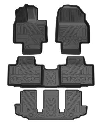 Black Horse Off Road - Black Horse TOTALINER Heavy Duty Floor Mats , Precisely Molded Anti-Skid All-Weather Floor Liner Set, Black fits 2022-2026 Toyota Highlander