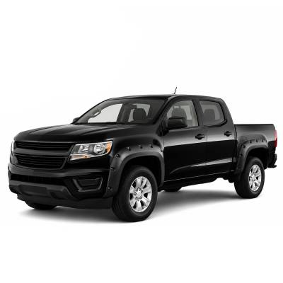 Black Horse Off Road - FENDER FLARES RIVETED Style-Black-2015-2022 Chevrolet Colorado Crew Cab Short  Bed 5ft 2in|Black Horse Off Road