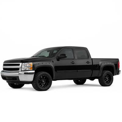 Black Horse Off Road - FENDER FLARES RIVETED Style-Black-2007-2013 Chevrolet Silverado 1500|Black Horse Off Road