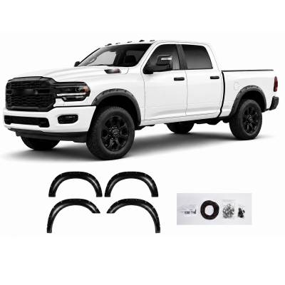 Black Horse Off Road - FENDER FLARES RIVETED Style-Black-2019-2022 Ram 2500-3500|Black Horse Off Road