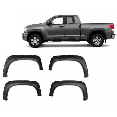 Black Horse Off Road - FENDER FLARES RIVETED Style-Black-2007-2013 Toyota Tundra|Black Horse Off Road