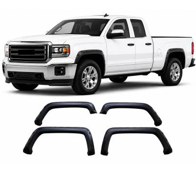 Black Horse Off Road - FENDER FLARES RIVETED Style-Black-2016-2018 GMC Sierra 1500|Black Horse Off Road
