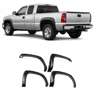 Black Horse Off Road - FENDER FLARES RIVETED Style-Black-2003-2006 Chevrolet Silverado 1500|Black Horse Off Road