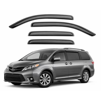 Black Horse Off Road - Black Horse Off Road [BHOR] |Tape On Rain Guard/Wind Deflectors|2011-2020 Toyota Sienna |Smoke,4Pcs|#14-94154