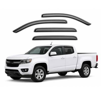 Black Horse Off Road - Black Horse Off Road [BHOR] |Tape On Rain Guard/Wind Deflectors|2015-2022 GMC Canyon Crew Cab/2015-2022 Chevrolet Colorado Crew Cab|Smoke,4Pcs|#14-CHCOCC