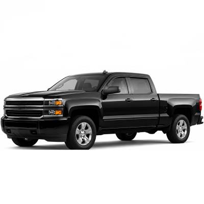 Black Horse Off Road - Black Horse Off Road [BHOR] |Tape On Rain Guard/Wind Deflectors|Avalanche, Silverado 1500/2500/3500 HD Crew Cab, Suburban 1500/2500, GMC Sierra 1500/2500 HD/3500 HD Crew Cab, Yukon XL 1500/2500 |Smoke,4Pcs|#140435