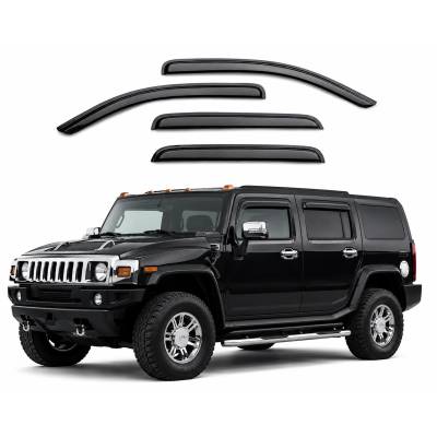 Black Horse Off Road - Black Horse Off Road [BHOR] |Tape On Rain Guard/Wind Deflectors|2003-2009 Hummer H2 |Smoke,4Pcs|#140450