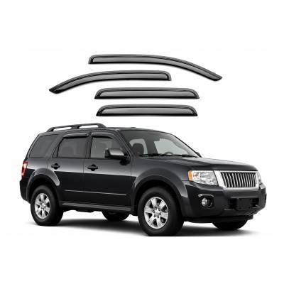 Black Horse Off Road - Black Horse Off Road [BHOR] |Tape On Rain Guard/Wind Deflectors|1999-2016 Ford F-250,F-350,F-450,F-550 Super Duty Crew Cab|Smoke,4Pcs|#140630