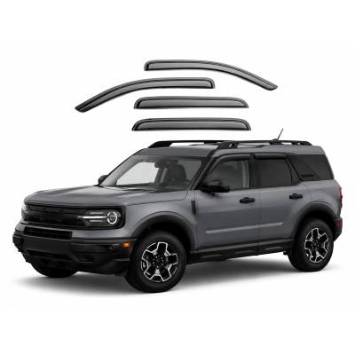 Black Horse Off Road - Black Horse Off Road [BHOR] |Tape On Rain Guard/Wind Deflectors|2021-2024 Ford Bronco Sport |Smoke,4Pcs|#140713