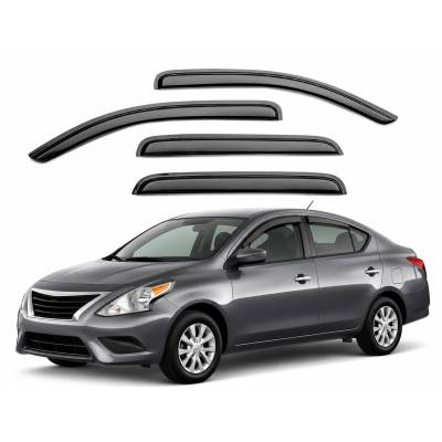 Black Horse Off Road - Black Horse Off Road [BHOR] |Tape On Rain Guard/Wind Deflectors|2012-2019 Nissan Versa |Smoke,4Pcs|#141501