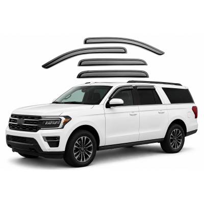 Black Horse Off Road - Black Horse Off Road [BHOR] |Tape On Rain Guard/Wind Deflectors|2018-2024 Ford Expedition |Smoke,4Pcs|#144785