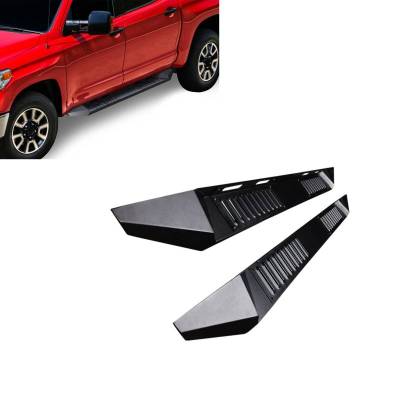 Black Horse Off Road - Armour Heavy Duty Steel Running Boards Black For 2015-2026 GMC Canyon|2015-2026 Chevrolet Colorado | Black Horse Off Road