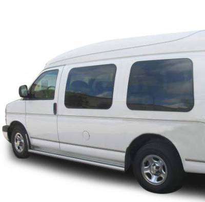 Black Horse Off Road - COMMERCIAL Running Boards-Aluminum-Chevrolet Express 1500/2500/3500, Ford E-150/E-250/E-350 Econoline/Club Wagon/Super Duty, Ford E-450 Super Duty, GMC Savana 1500/2500/3500|Black Horse Off Road