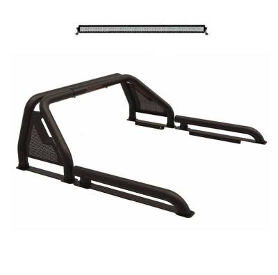 Black Horse Off Road - GLADIATOR Roll Bar Kit-With 40" LED light Bar-Black-Silverado/Sierra 14+,Ford F-150 15+,Dodge Ram 15+|Black Horse Off Road