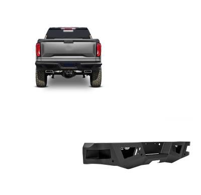Black Horse Off Road - Armour Super Heavy Duty Rear Bumper-Matte Black-2019-2026 Chevrolet Silverado 1500/2020-2026 Chevrolet Silverado 2500-3500  |Black Horse Off Road