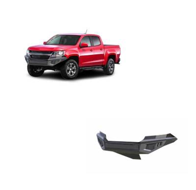 Black Horse Off Road - Armour II Heavy Duty Front Bumper-Bumper Only-Matte Black-2015-2020 Chevrolet Colorado|Black Horse Off Road