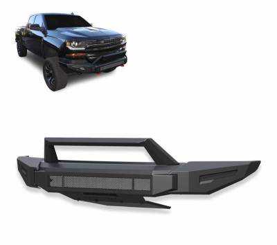 Black Horse Off Road - Armour II Heavy Duty Modular Front Bumper-Matte Black-2016-2018 Chevrolet Silverado 1500/2019-2019 Chevrolet Silverado 1500 LD|Black Horse Off Road