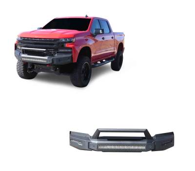 Black Horse Off Road - Armour II Heavy Duty Modular Front Bumper Kit-Matte Black-2019-2021 Chevrolet Silverado 1500|Black Horse Off Road