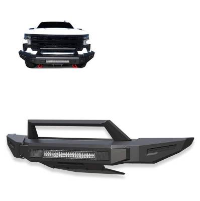 Black Horse Off Road - Armour II Heavy Duty Modular Front Bumper Kit-Matte Black-2022-2026 Chevrolet Silverado 1500|Black Horse Off Road