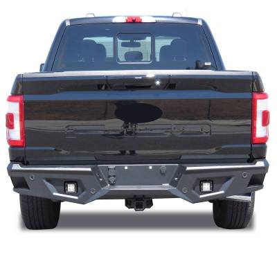 Black Horse Off Road - Armour Heavy Duty Rear Bumper-Textured Black-2021-2026 Ford F-150/2022-2026 Ford F-150 Lightning|Black Horse Off Road