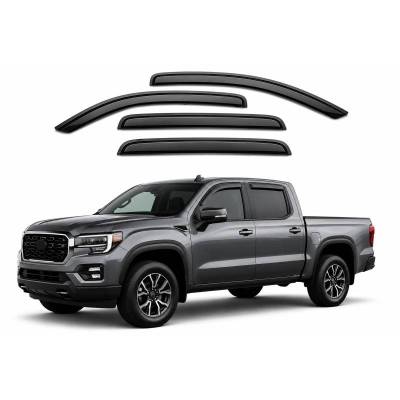 Black Horse Off Road - Black Horse Off Road [BHOR] |Tape On Rain Guard/Wind Deflectors|2019-2026 Silverado, Sierra 1500 Crew Cab/2020-2026 Silverado,Sierra 2500-3500 HD Crew Cab|Smoke,4Pcs|#140440