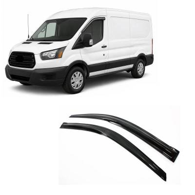 Black Horse Off Road - Black Horse Off Road [BHOR] |Tape On Rain Guard/Wind Deflectors|2015-2026 Ford Transit-150 /2015-2026 Ford Transit-250 /2015-2026 Ford Transit-350 HD |Smoke,2Pcs|#140676