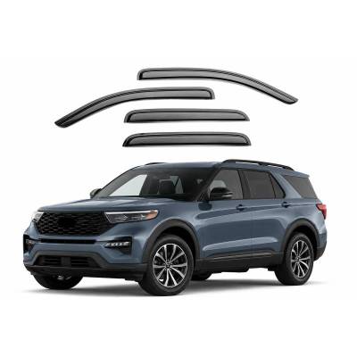Black Horse Off Road - Black Horse Off Road [BHOR] |Tape On Rain Guard/Wind Deflectors|2020-2026 Ford Explorer |Smoke,4Pcs|#140332