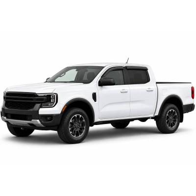 Black Horse Off Road - Black Horse Off Road [BHOR] |Tape On Rain Guard/Wind Deflectors|2019-2026 Ford Ranger Crew Cab|Smoke,4Pcs|#140387