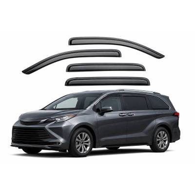Black Horse Off Road - Black Horse Off Road [BHOR] |Tape On Rain Guard/Wind Deflectors|2021-2026 Toyota Sienna |Smoke,4Pcs|#14T187