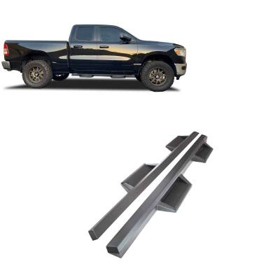 Black Horse Off Road - Impact Heavy Duty Drop Side Steps-Black-2009-2010 Dodge Ram 1500 Crew Cab/2011-2026 Ram 1500 Crew Cab/2019-2022 Ram 1500 Classic Crew Cab/2010 Dodge Ram 2500|3500 Crew Cab/2011-2026 Ram 2500|3500 Crew Cab|Black Horse Off Road
