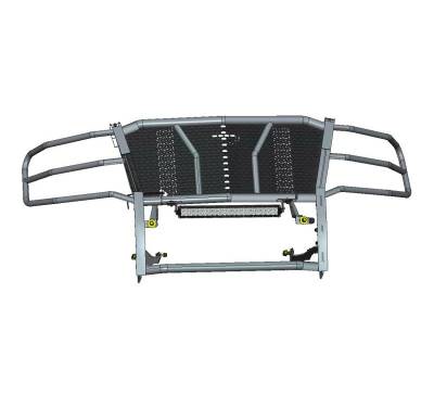 Black Horse Off Road - Rugged Heavy Duty Grille Guard Kit-Black-2015-2020 Chevrolet Tahoe- Suburban|Black Horse Off Road
