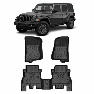Black Horse Off Road - Totaliner Heavy Duty Floor Liner-Black-2018-2024 Jeep Wrangler|Black Horse Off Road