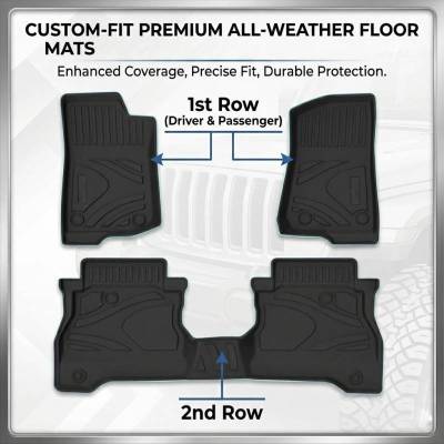 Black Horse Off Road - Totaliner Heavy Duty Floor Liner-Black-2020-2024 Jeep Gladiator|Black Horse Off Road