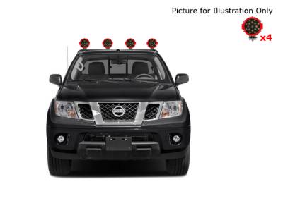 Black Horse Off Road - J | Armour Roll Bar Kit | Black | with 7" Red Round LED Lights | ARB-NIFRB-PLR - Image 8
