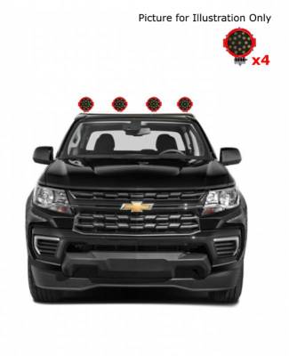 Black Horse Off Road - J | Classic Roll Bar | Stainless Steel | Tonneau Cover Compatible | W/ Set of 7" Red LED | RB005SS-PLR