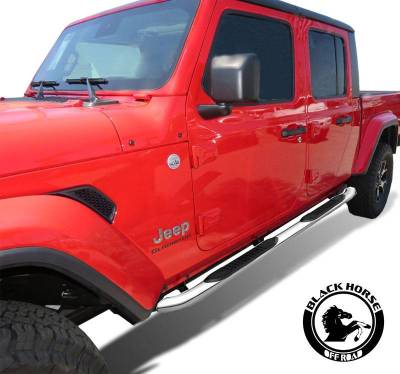 Black Horse Off Road - F | 3in Side Steps | Stainless Steel |  9B080420SS